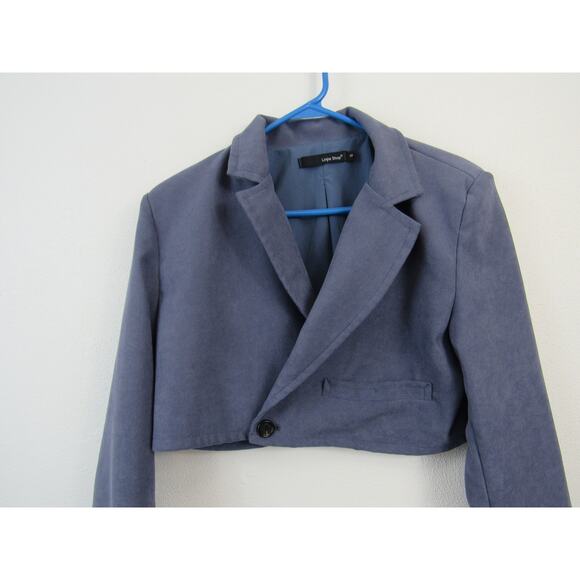 Linjia Shop Small Crop Blazer Mia Royal Blue Military Jacket Style - Picture 5 of 8